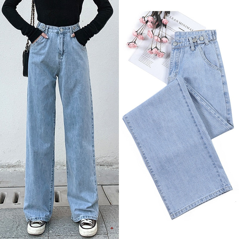 sixsr streetwear high waist women's fashion jeans woman girls women wide leg pants trousers female trousers denim bagge mom jeans