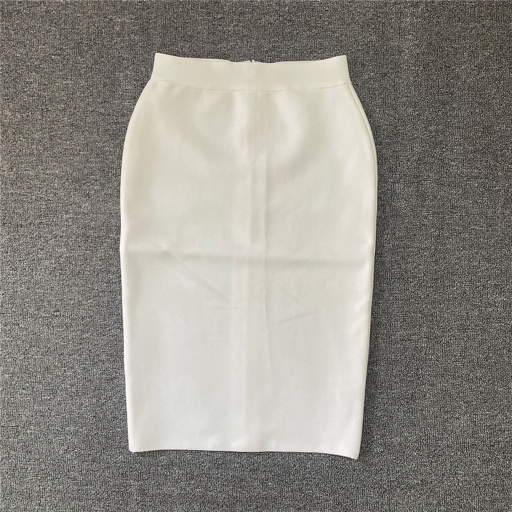 sixsr High Quality Women New Rayon Bandgae Skirt Elegant Pencil Skirt Celebrity Sexy Club Party Wear Vintage Vestios