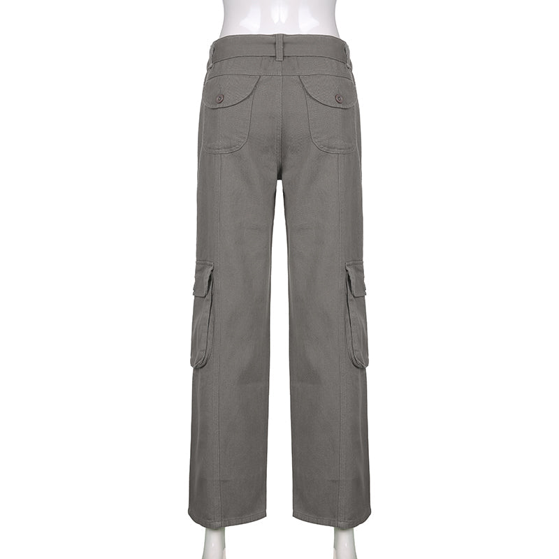 Sixsr Hot Sell Quality Grunge Streetwear Cargo Pants Woman Low Waist Baggy Mom Jeans Vintage 90s Hippie Wide Leg Denim Trousers Korean Outfits