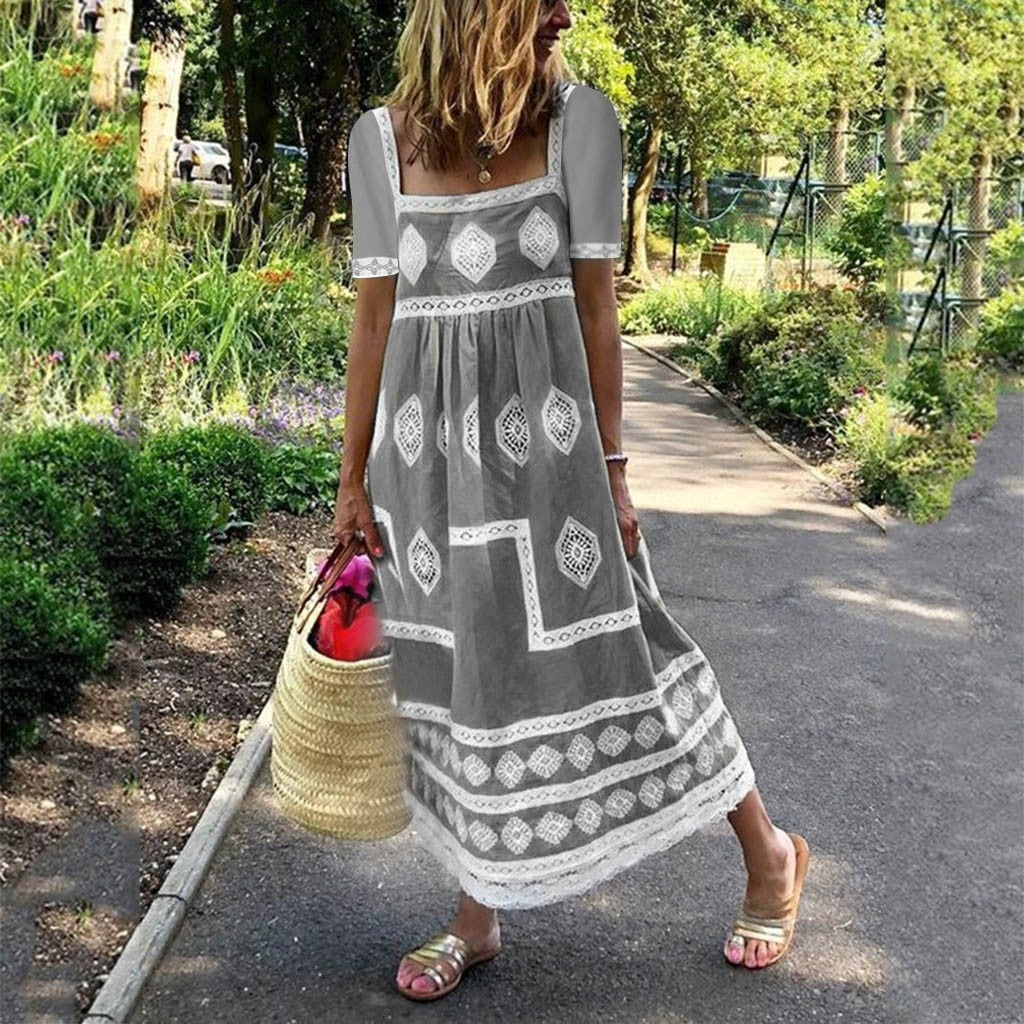 Bohemian loose casual large size dress