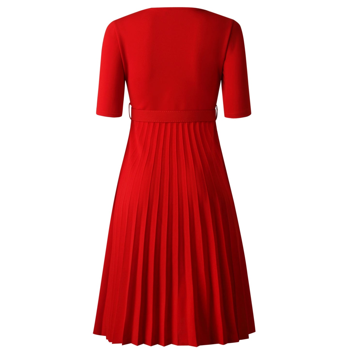 Sixsr African Style Women Casual Belted Pleated Dress Elegant Chic Office Lady A-Line High Waist Dress Autumn Winter Fashion