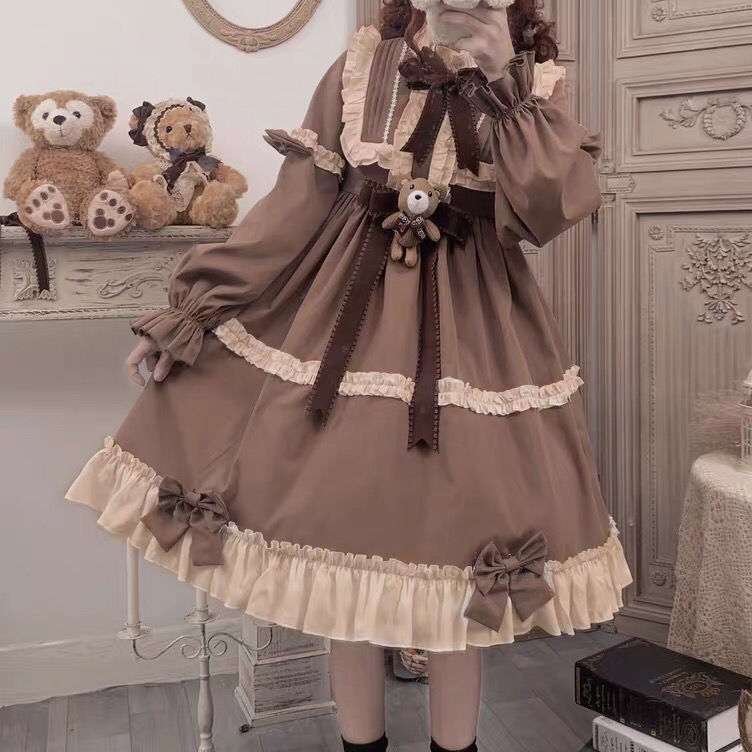 Sixsr Quality Kawaii Lolita Style Dress Women Lace Maid Costume Dress Costume Sweet Gothic Party Robe Renaissance sSpring