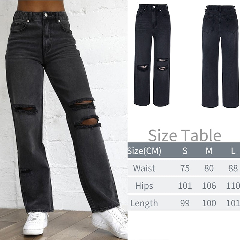 Sixsr New Printed Baggy Y2K Jeans Women's Low Waist jeans Autumn Winter Oversize Wide Leg Baggy Pants Casual Cargo Trousers
