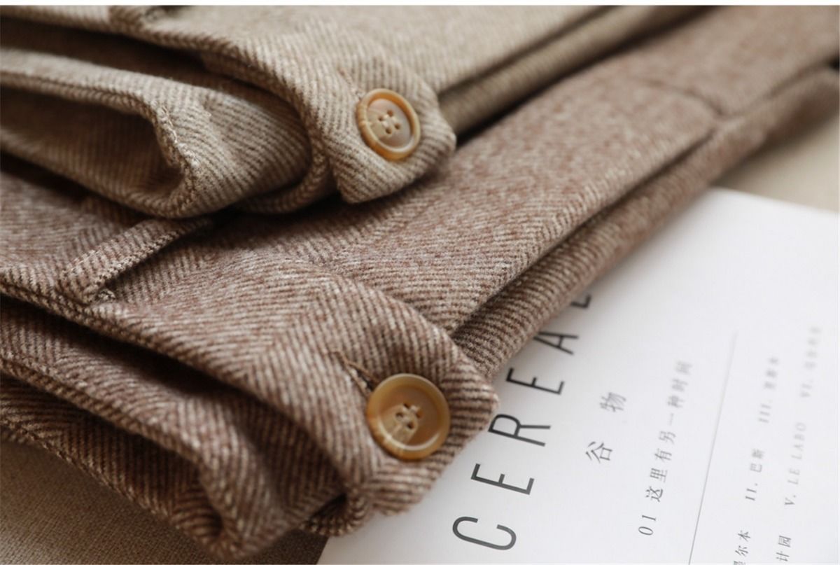 Sixsr Herringbone Woolen Pants Women's Harem Pencil Pants  Autumn Winter High Waisted Casual Suit Pants Office Lady Women Trousers