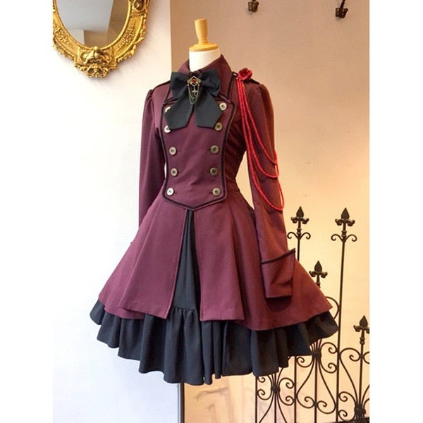 sixsr Trends high quality Medieval renaissance sweet lolita dress vintage falbala bowknot high waist victorian dress kawaii girl gothic lolita op loli cos