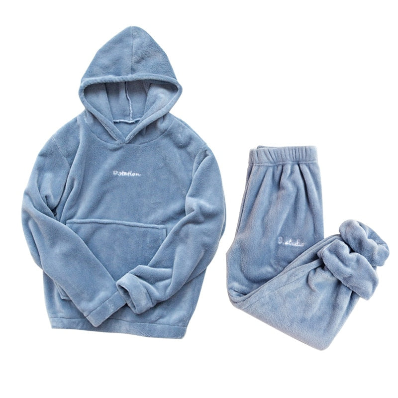 Sixsr Women Winter Pajamas Set Dropshipping Warm Homewear Winter Sleepwear Female Flannel Pajamas Home Pants Warm Home Clothes Suit