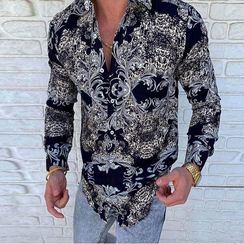 Sixsr New Poker print men's long sleeved shirt men casual shirt Hawaii shirt man Cardigan autumn shirt M-3XL Male Tops various colors