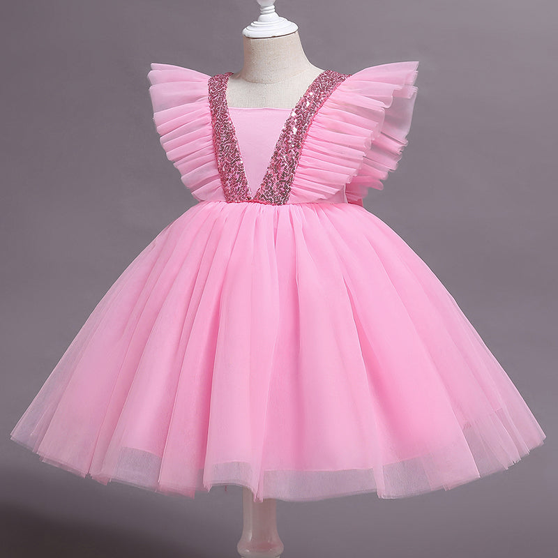 sixsr Girls Ruffles Princess Dress For Kids Wedding Elegant Party Tutu Prom Gown Children Birthday Pageant Communion Formal Vestidos