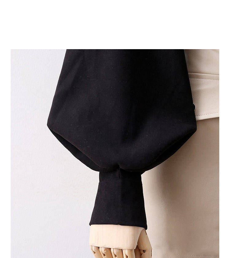 Sixsr Lantern Sleeves Vintage Shirts Women Elegant White Womens Blouse with Lush Sleeves Fashion Button Up Shirt Black