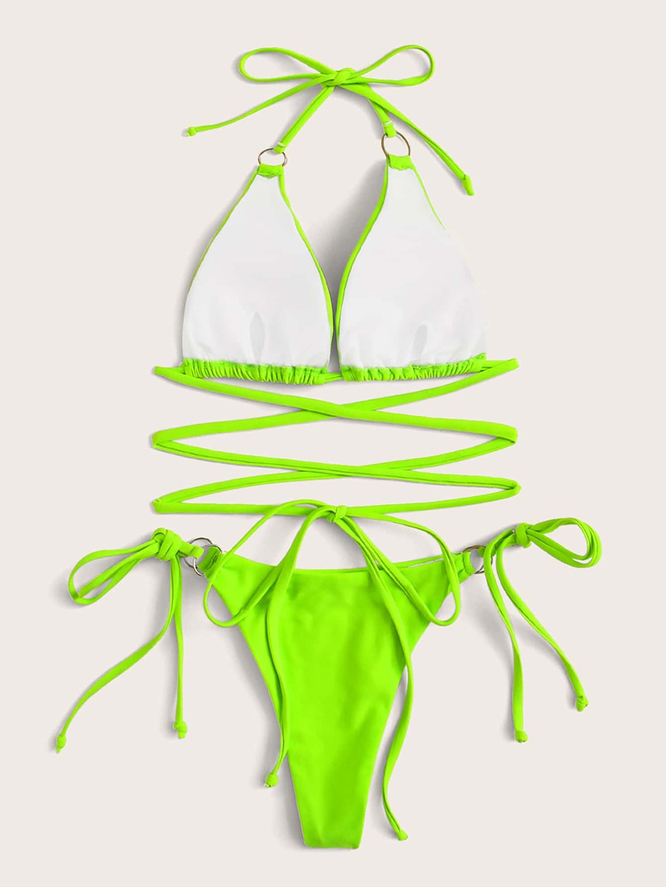 sixsr Trends Sexy Micro Bikini Criss Cross Swimwear Bandage Woman Swimsuit Female Thong Bikinis Set 2 Piece Women Bathing Suit Beachwear