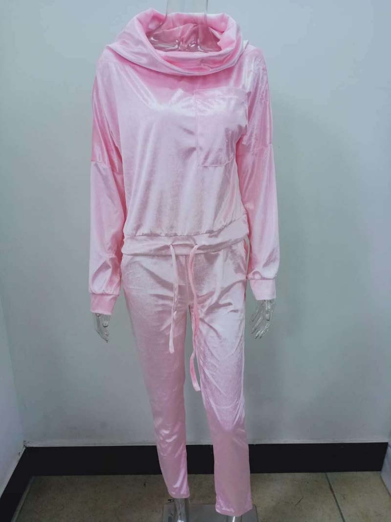 Autumn Velour Lounge Set Women Two Piece Sets Velvet Velour Tracksuit Ladies Sweatsuit 2 Piece Outfits For Women