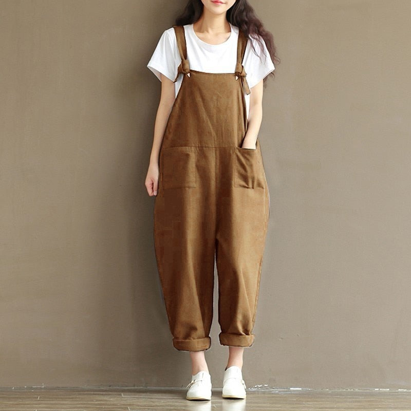 Sixsr Ladies Casual Women Jumpsuits Loose Solid Harem Trousers Casual Ladies Overallpants Playsuits Wide Leg Pants Plus Size 5XL