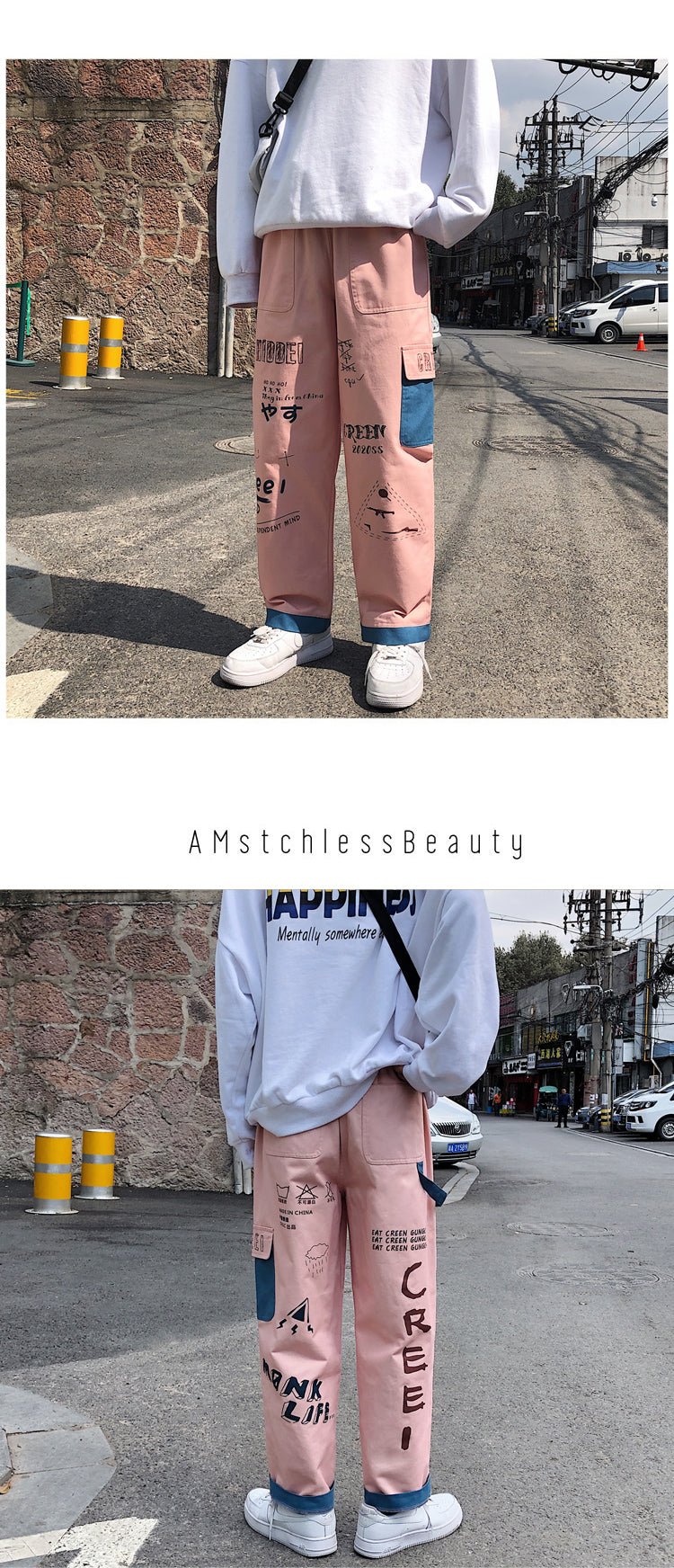 Straight Denim Jeans Men Graphic Printed Jeans 2024 Streetwear Jeans Man Wildleg Pants Hip Hop Korean Harajuku Fashion Pants