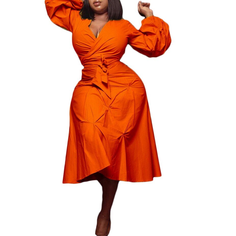 Sixsr African Dresses For Women Fashion New Africa Summer New Style Puff Sleeve High Waist A line Elegant Night Party Vestidos