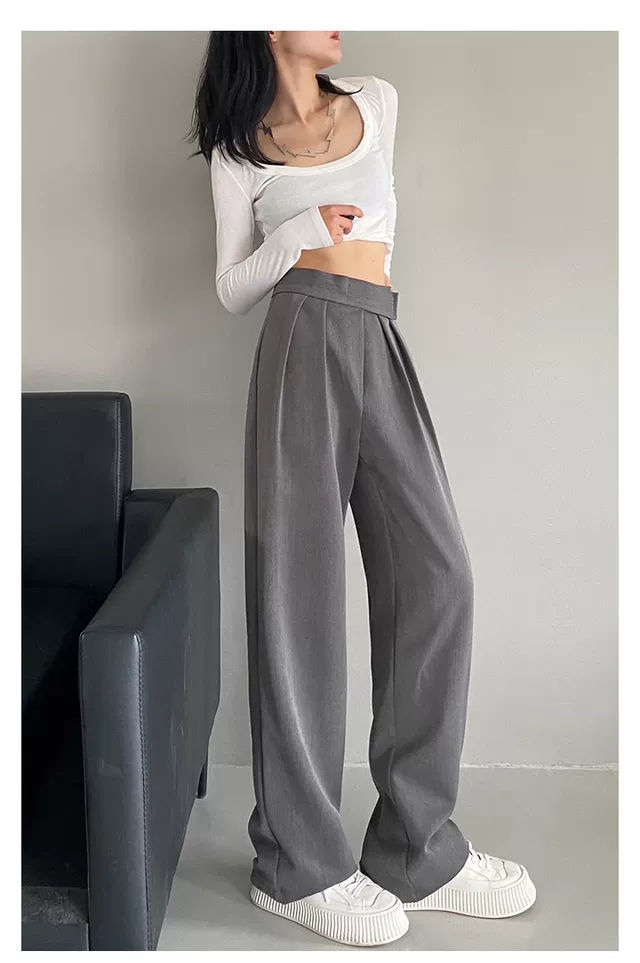 Sixsr Brown Wide Leg Women's Classic Suit Pants Vintage Palazzo Office Elegant Casual Balck Trousers Female High Wasit Pants