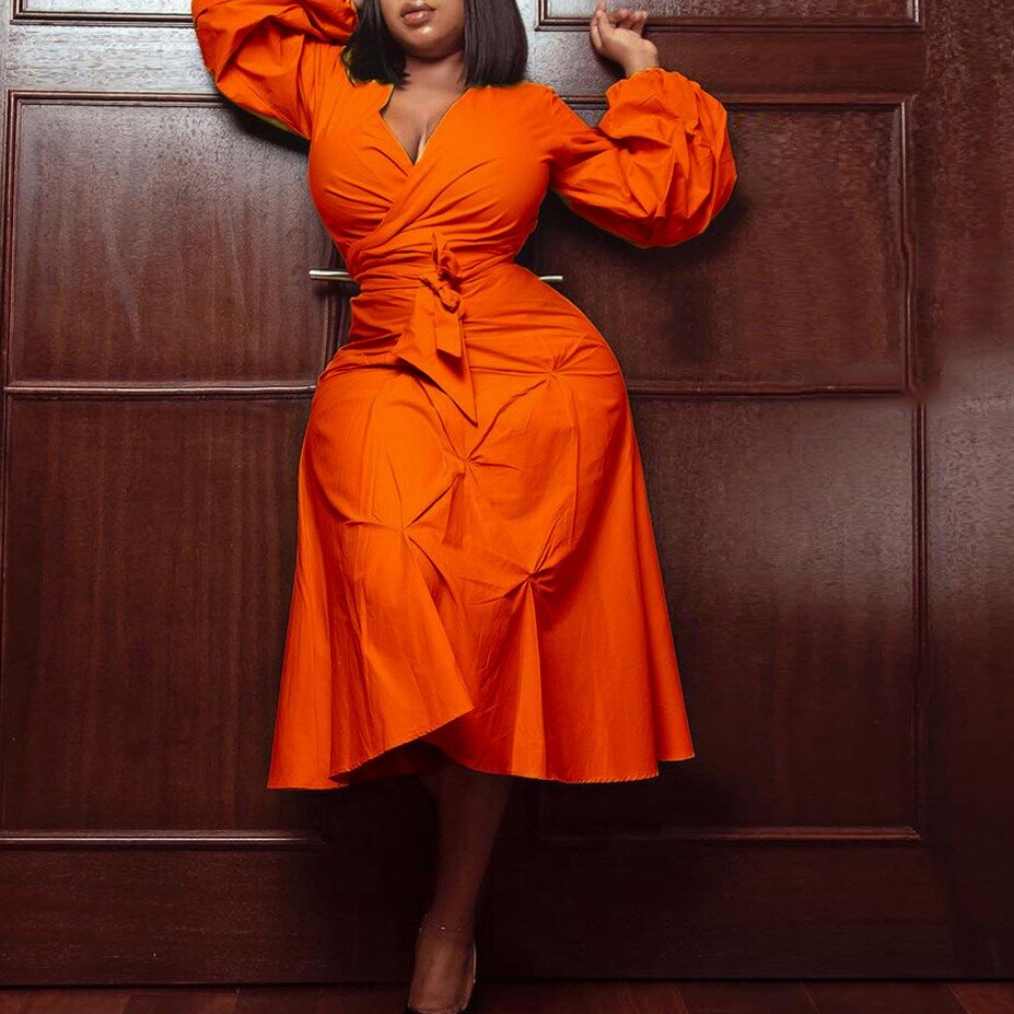 Sixsr African Dresses For Women Fashion New Africa Summer New Style Puff Sleeve High Waist A line Elegant Night Party Vestidos