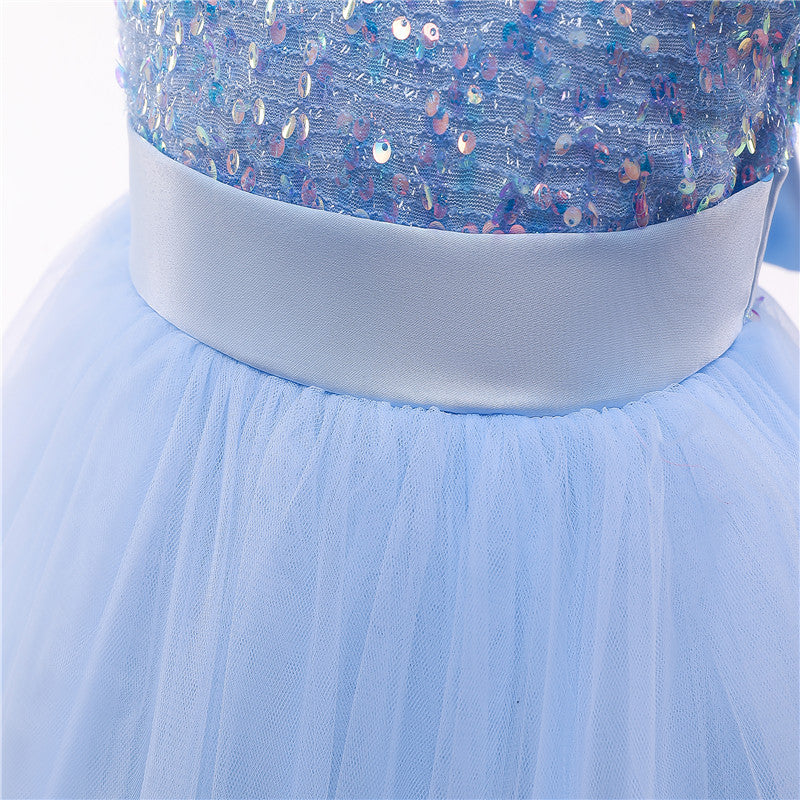 sixsr Girls Ruffles Princess Dress For Kids Wedding Elegant Party Tutu Prom Gown Children Birthday Pageant Communion Formal Vestidos