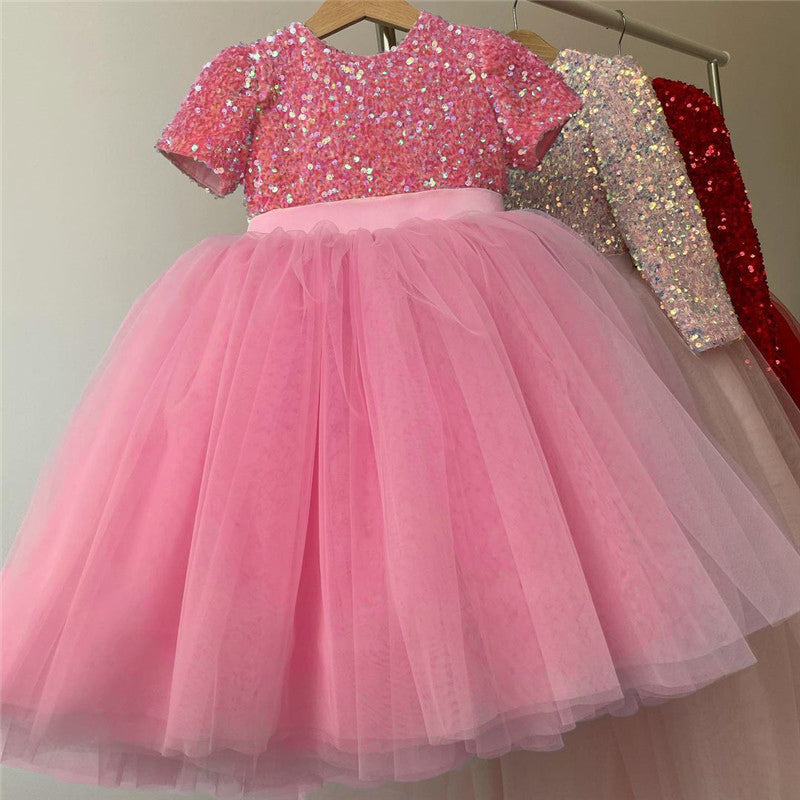 sixsr Girls Ruffles Princess Dress For Kids Wedding Elegant Party Tutu Prom Gown Children Birthday Pageant Communion Formal Vestidos