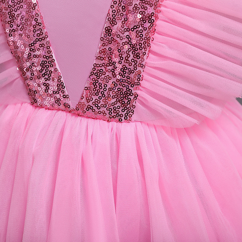 sixsr Girls Ruffles Princess Dress For Kids Wedding Elegant Party Tutu Prom Gown Children Birthday Pageant Communion Formal Vestidos