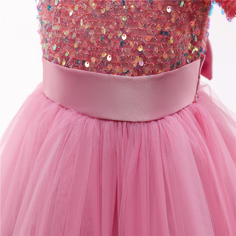 sixsr Girls Ruffles Princess Dress For Kids Wedding Elegant Party Tutu Prom Gown Children Birthday Pageant Communion Formal Vestidos