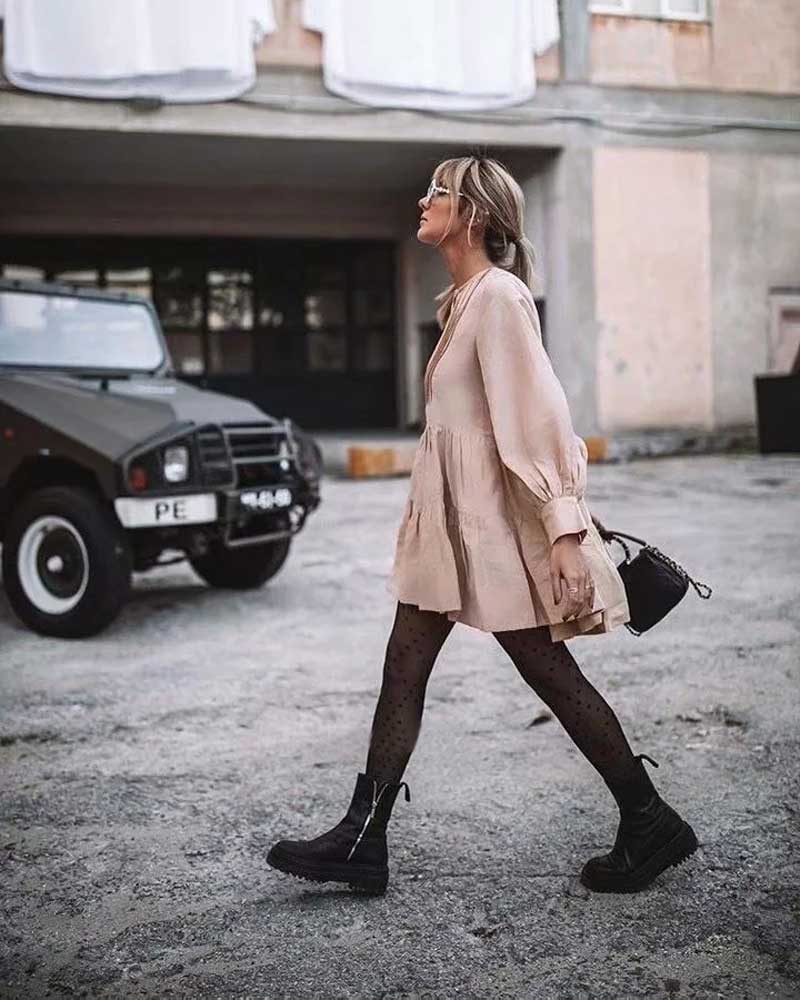 Sixsr pleating women dress long sleeve spring autumn dress fashion ladies dress pockets mini sexy dress women