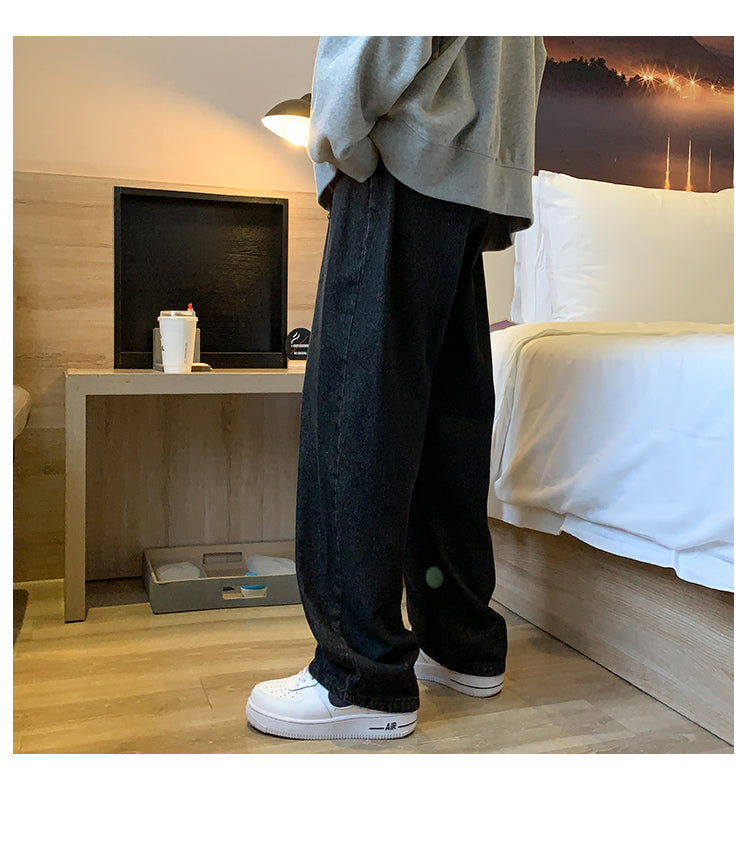 Men's Fashion Loose Jeans Straight 2024 Autumn New Woman Casual Jeans Mans Streetwear Korean Black Hip Hop Jeans Trouser