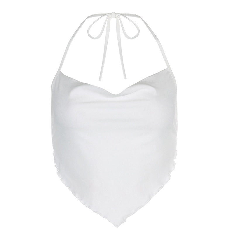 sixsr 80s fashion 21 Style Sexy Vintage Strappy Y2K Halter Crop Top Women Summer 90s Backless Cami Tops Tees Ladies Fashion Fitness Camisole Party