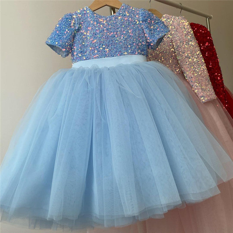 sixsr Girls Ruffles Princess Dress For Kids Wedding Elegant Party Tutu Prom Gown Children Birthday Pageant Communion Formal Vestidos