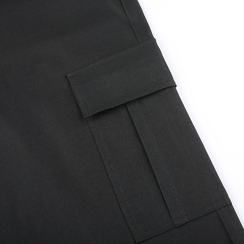 Sixsr Button Pockets Patchwork Cargo Pants Women Streetwear High Waist Trousers Women Fashion Pencil Pants Joggers Women