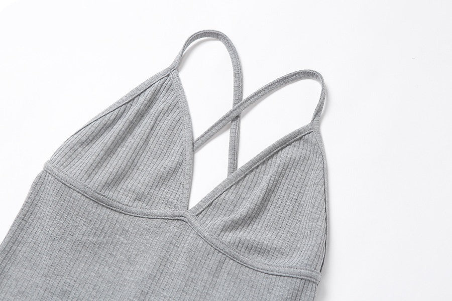 Sixsr v-neck skinny sexy jumpsuit women summer hollow out partywear halter sleeveless streetwear outfit fitness backless