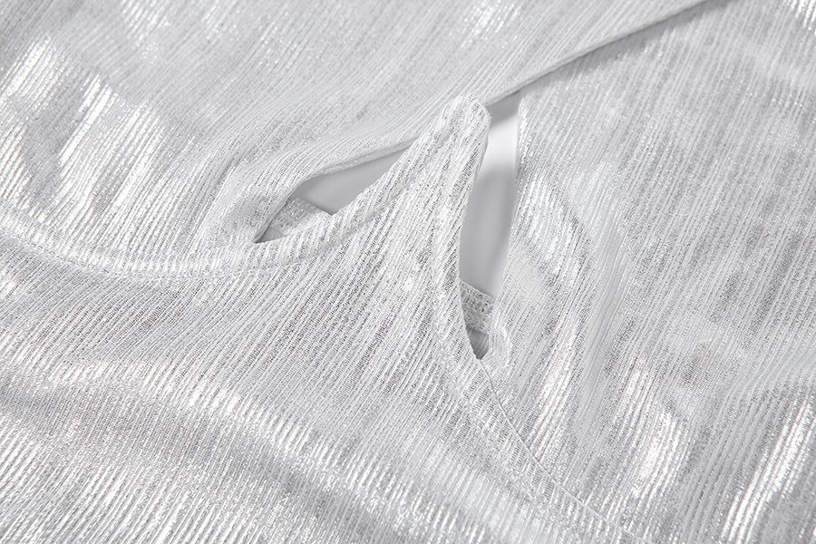 sixsr Sexy Bright Women 2-Piece Suits Criss Cross Halter Camisole Tops+Skinny Split Pants Sportswear Female Night Clubwear