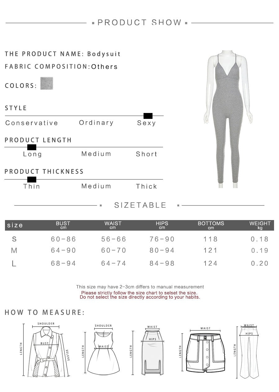 Sixsr v-neck skinny sexy jumpsuit women summer hollow out partywear halter sleeveless streetwear outfit fitness backless