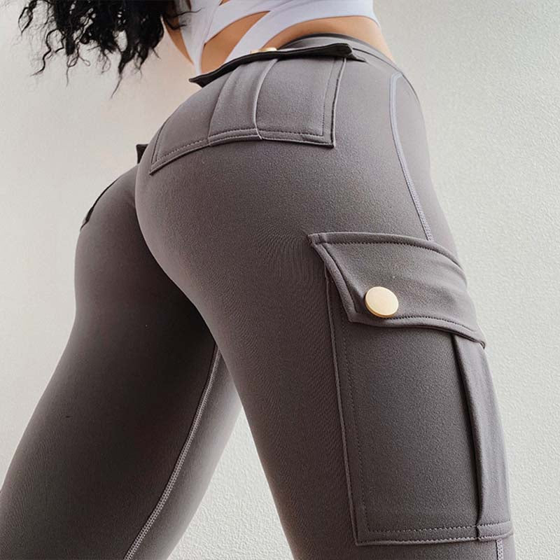 sixsr Women Slim Leggings High Waist Elastic Push Up Four Pockets Legging Female Workout Fitness Leggins Femme Casual New