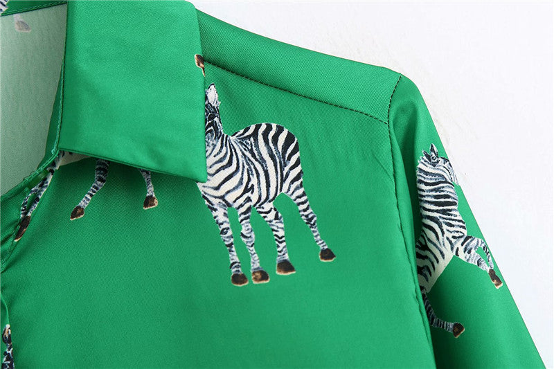 Sixsr women satin blouse long sleeve zebra print shirts vintage office ladies tops femme chandails fashion blusa de mujer Chandails