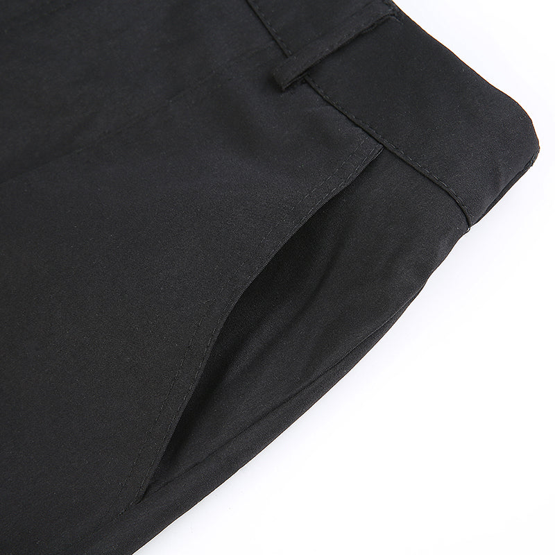 Sixsr Button Pockets Patchwork Cargo Pants Women Streetwear High Waist Trousers Women Fashion Pencil Pants Joggers Women