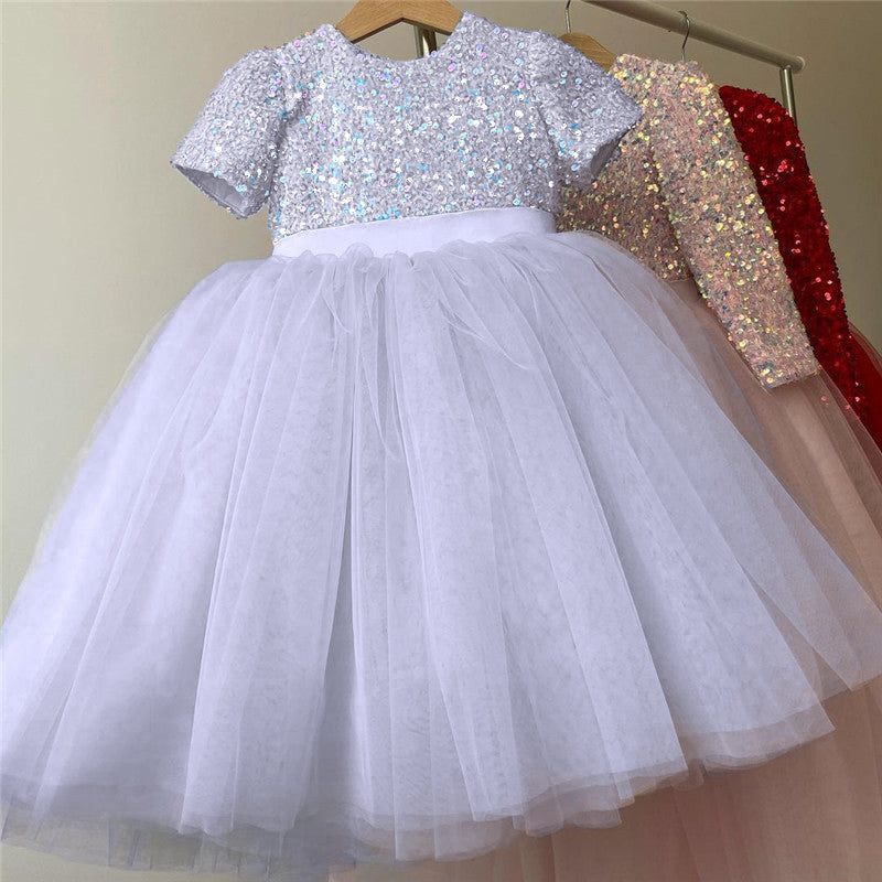 sixsr Girls Ruffles Princess Dress For Kids Wedding Elegant Party Tutu Prom Gown Children Birthday Pageant Communion Formal Vestidos