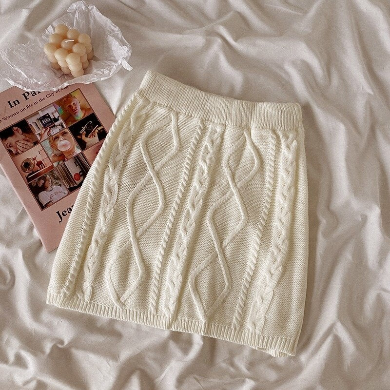 Sixsr outfits aesthetic Autumn Winter Sweet Lolita Style Skirt Sets Japanese Girls Cute Rabbit Embroidery Kintted Sweater Skirts Spring Women 2PC Set