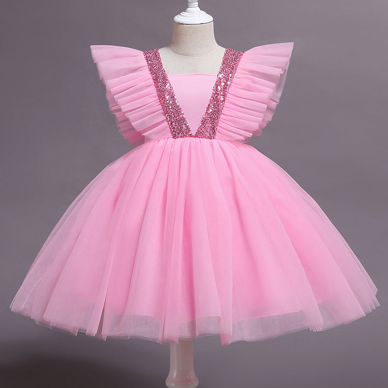 sixsr Girls Ruffles Princess Dress For Kids Wedding Elegant Party Tutu Prom Gown Children Birthday Pageant Communion Formal Vestidos