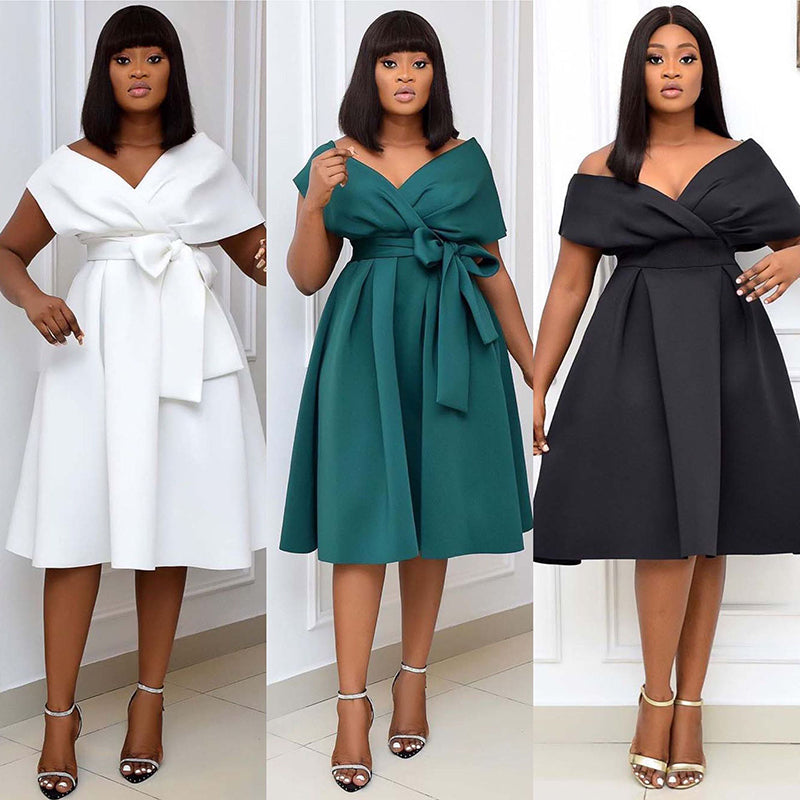 sixsr High Quality Women Dress Bow Elegant Wedding Party Dresses For Women Plus Size S-XXXL Women Clothing Adult Dress Vestidos
