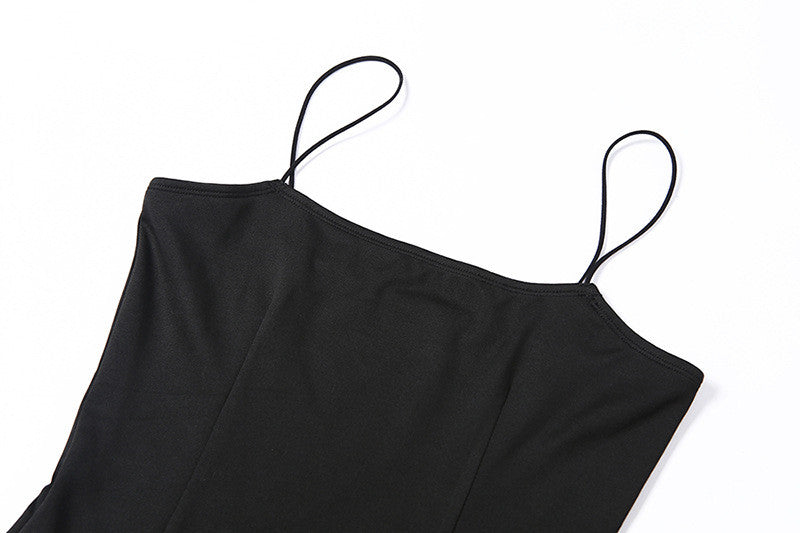 sixsr Fashion Trends Backless Sexy Strap Split Summer Dress Women Elastic Long Dresses Sleeveless Camisole Clubwear Evening Party Dress Women's Robe