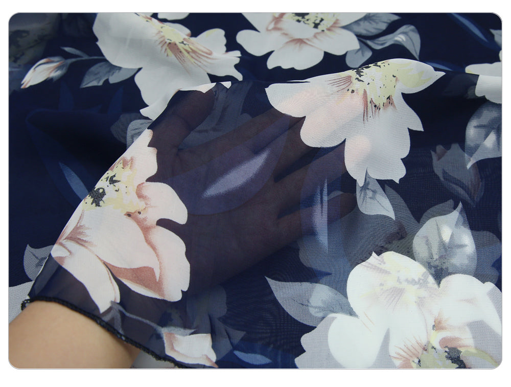 sixsr  New Plus Size Women Chiffon Skirt Europe Fashion Bow Saia Midi Lining Jupe Femme Lace Up Falda Mujer Summer Print Floral Skirts