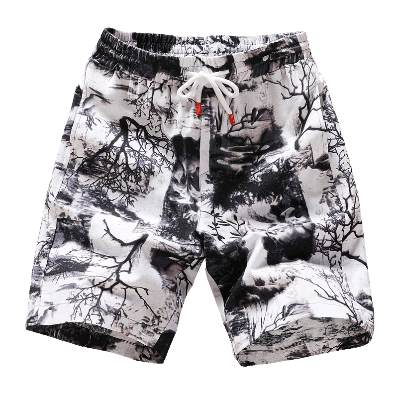 Sixsr new fashion printed men cotton shorts men's casual shorts drawstring waist bermuda shorts S-4XL drop shipping ABZ262