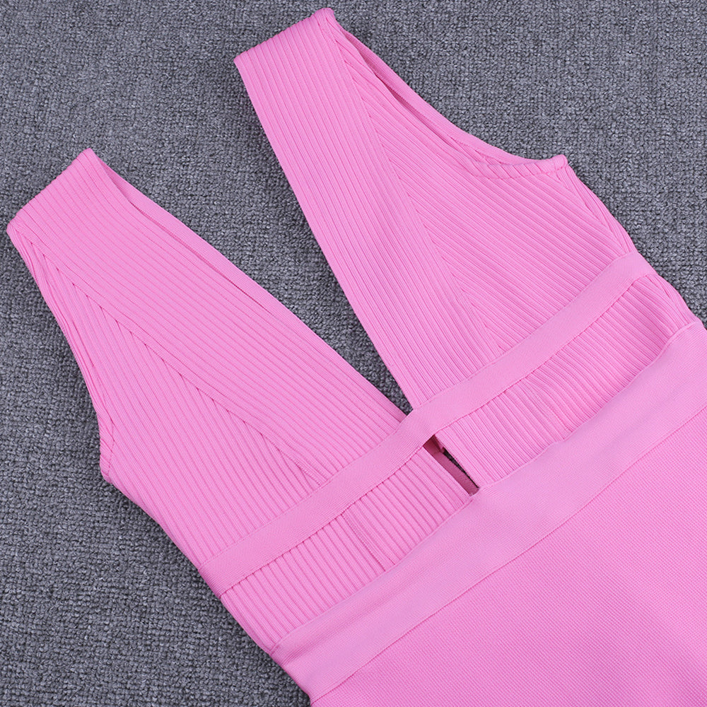 sixsr Dress for Women Summer Pink Bodycon Dress Sexy Cut Out Rayon White Black Red Club Party Dress Evening Outfits