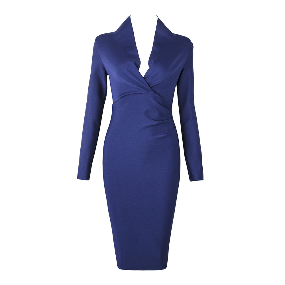 Sixsr New Summer Deep V Neck Women Bandage Dress Full Sleeves Celebrity Bodycon Dress Sexy Club Vestidos Evening Party Dresses