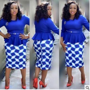 Sixsr new elegent fashion style summer african women cotton plus size dress L-5XL