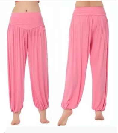 sixsr Women Harem Pants Casual Loose Cotton Solid Elastic Waist Wide Leg Pants Plus Size Loose Long Bloomers Trousers 15 Colors