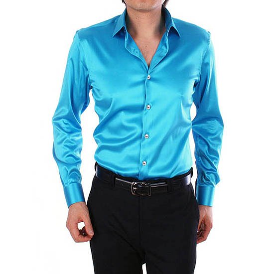 Sixsr 2024 Men's Luxury Silky Shirts Long Sleeve Fashion Loose Casual Silk Like Men Dress Shirt Plus size Wedding Party Stage Clothes