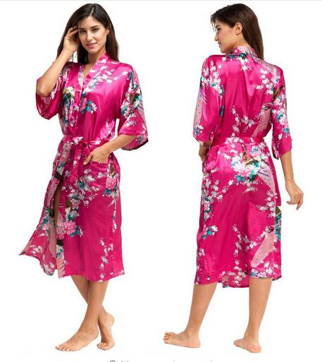 Silk Kimono Robe Bathrobe Women Satin Robe Silk Robes Night Sexy Robes Night Grow For Bridesmaid Summer Plus SizeS-XXXL