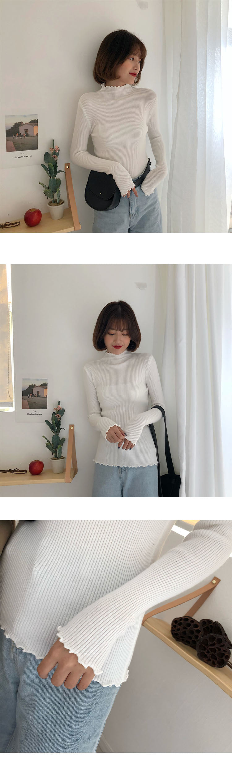 Sixsr Turtleneck Ruched Women Sweater High Elastic Solid Fall Winter Fashion Sweater Women Slim Sexy Knitted Pullovers Pink White