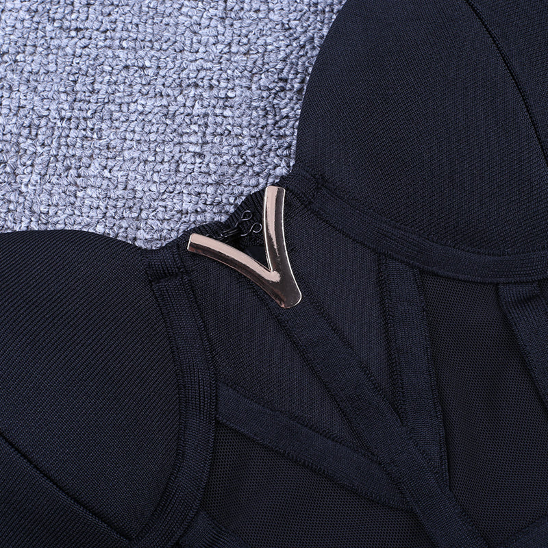 sixsr Bandage Dress Women Black Bodycon Dress Elegant Sexy High Quality Mesh Insert Corset Evening Party Dress Club Summer New